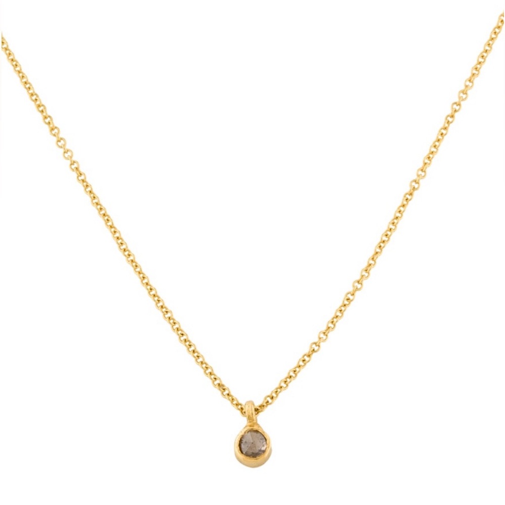 Solitaire 14k Rosecut Diamond Necklace